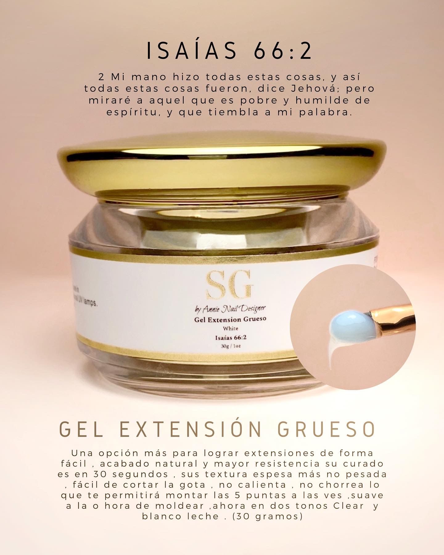 Gel Extension Milk White Isaias 66:2