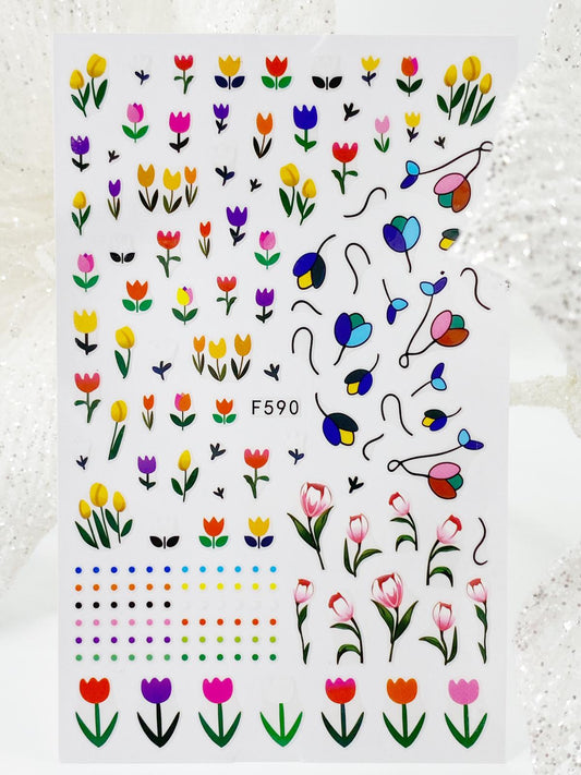 Nail Sticker F590 Flowers