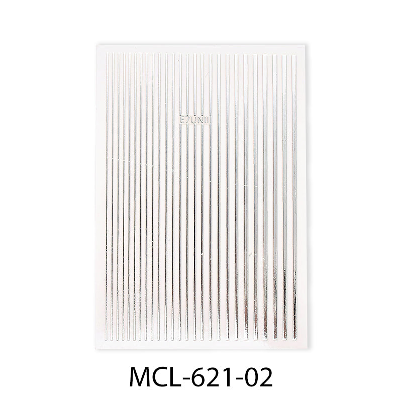 Nail Sticker Silver Stripes