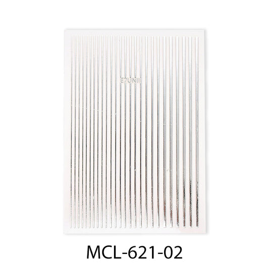 Nail Sticker Silver Stripes